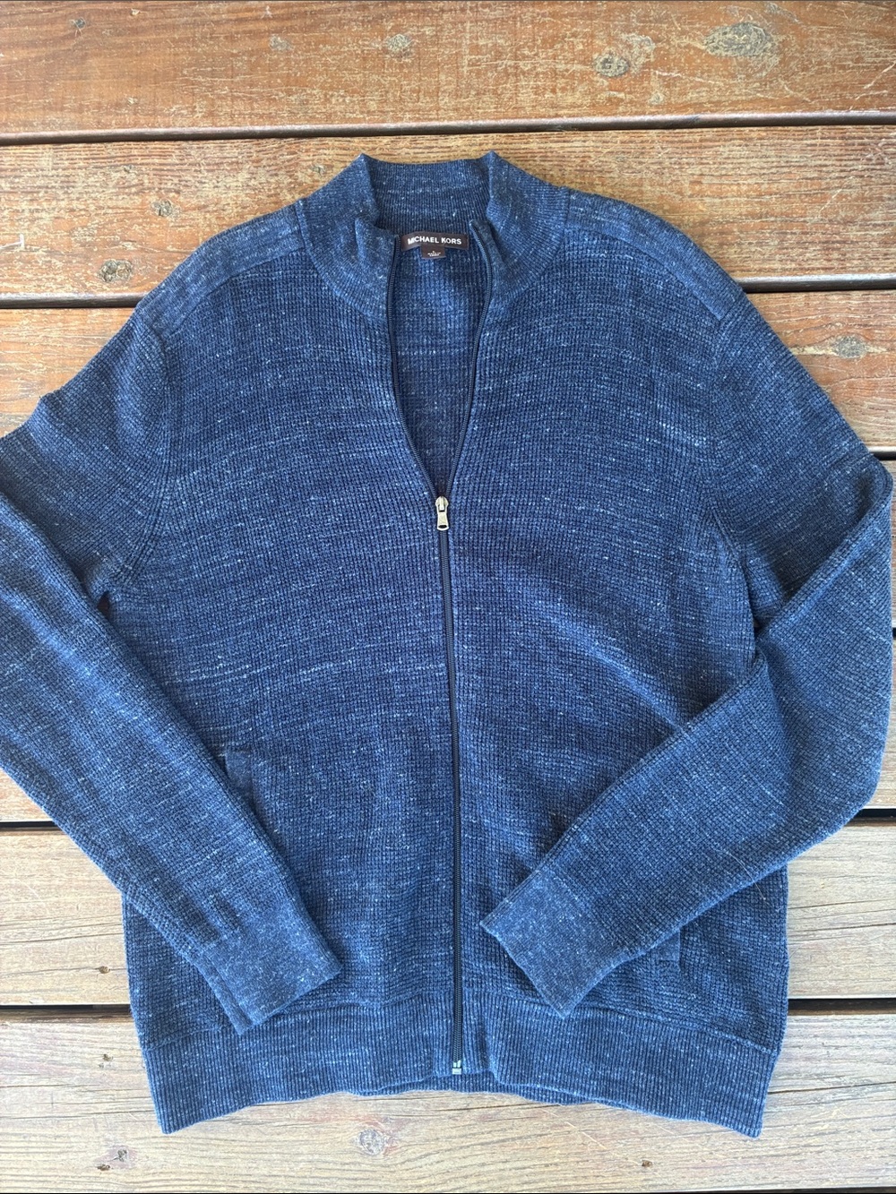 Michael Kors  Navy Zip Cardigan-Large